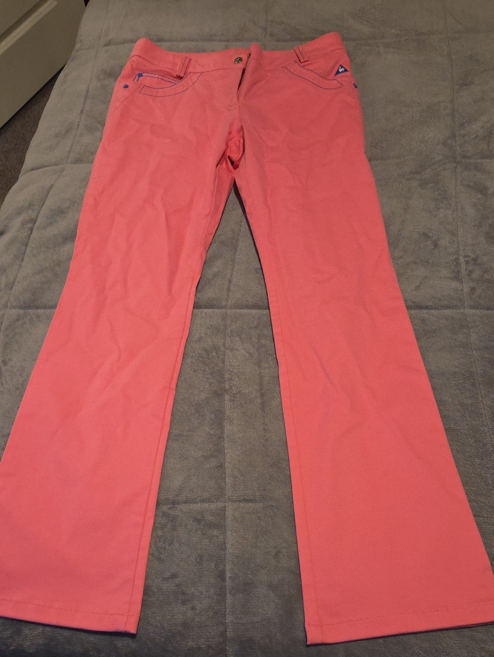 Le Coq Sportif Coral Pink Flare Golf Pants